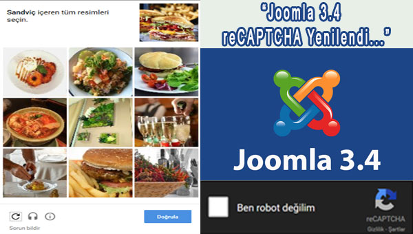 Joomla 3.4 reCAPTCHA Yenilendi